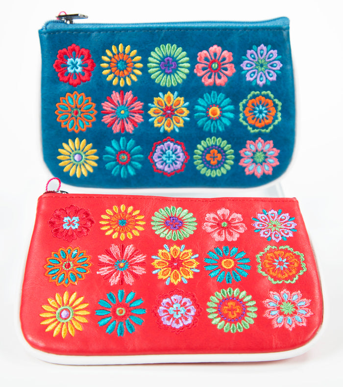 Group shot of blue coin purse and red coin purse
