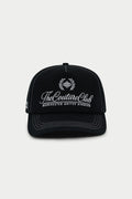 CONTRAST STITCH LAUREL EMBROIDERY CAP - BLACK