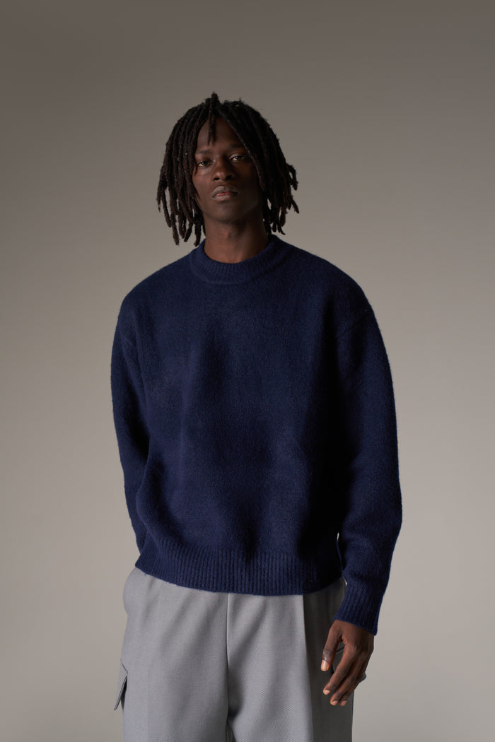 COPYRIGHT BRUSHED KNIT JUMPER - NAVY