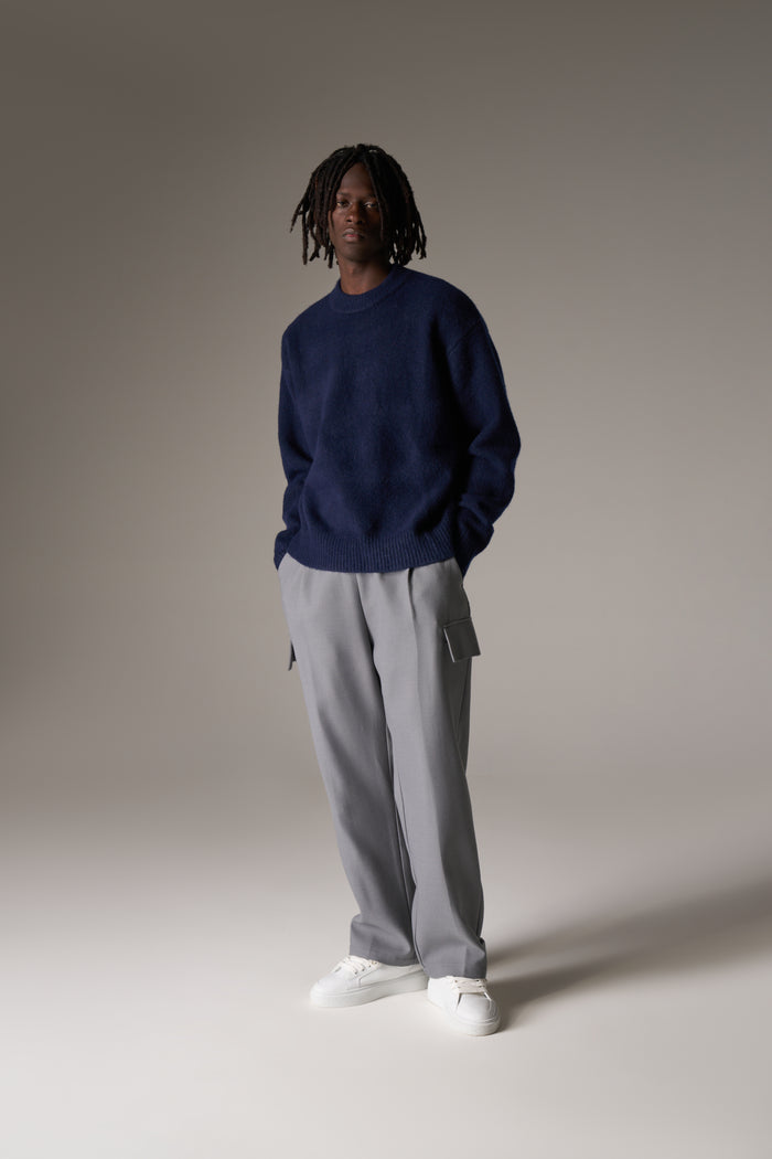 COPYRIGHT BRUSHED KNIT JUMPER - NAVY