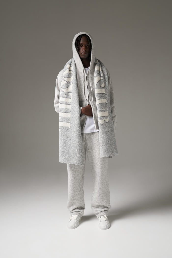 COPYRIGHT KNIT SCARF - GREY MARL