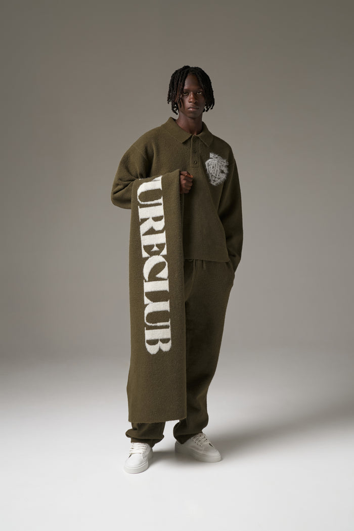 COPYRIGHT KNIT SCARF - KHAKI