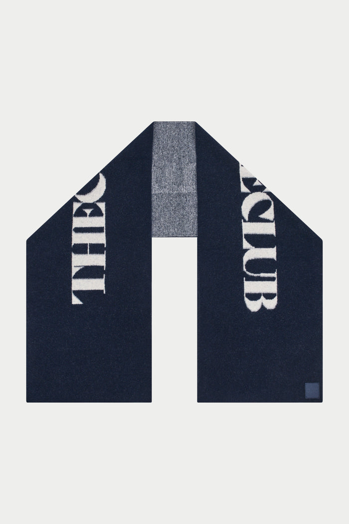 COPYRIGHT KNIT SCARF - NAVY