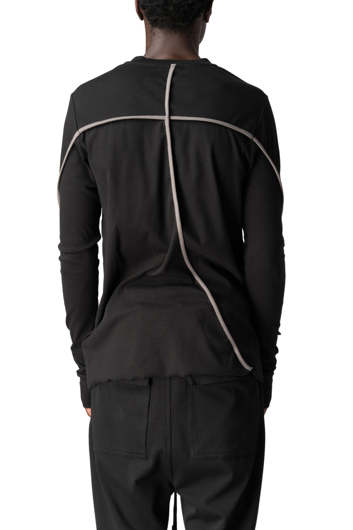 Cotton long sleeve tee, Black