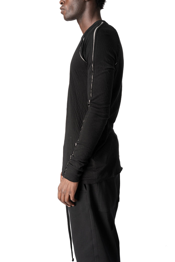 Crinkled loong sleeve tee