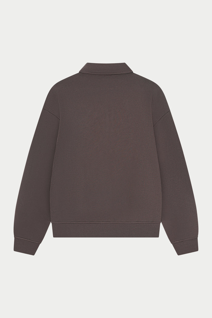 CTRE BUTTON THROUGH POLO - BROWN