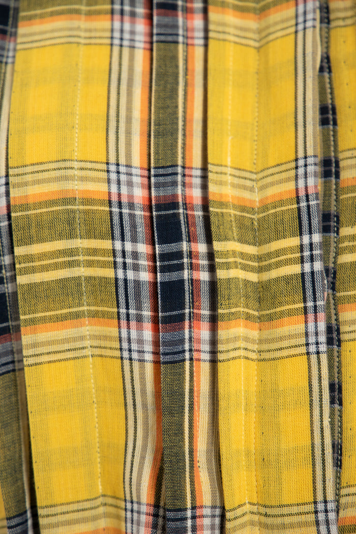 Dania Cotton Plaid Yellow Dress