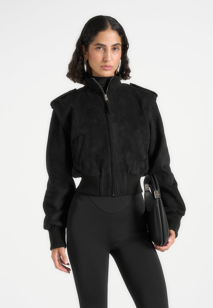 delfina-suede-layered-shoulder-cropped-bomber-jacket-black