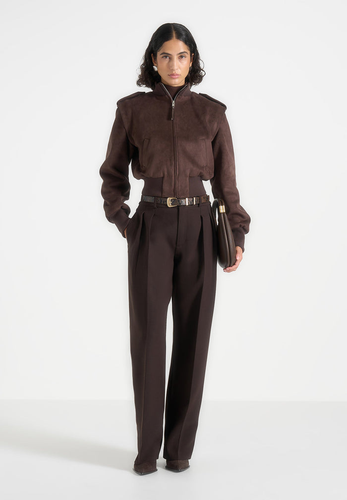 delfina-suede-layered-shoulder-cropped-bomber-jacket-brown