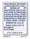 DISABLED PERSONS SPACE RESERVED SIGN