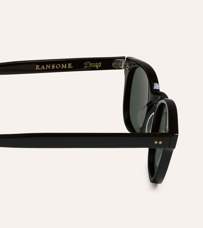 Drake's by Ransome Black Panto Frame Sunglasses