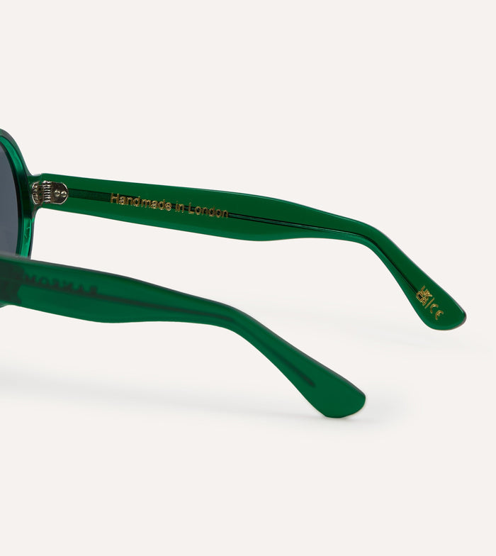 Drake's by Ransome Dark Green Round Frame Sunglasses
