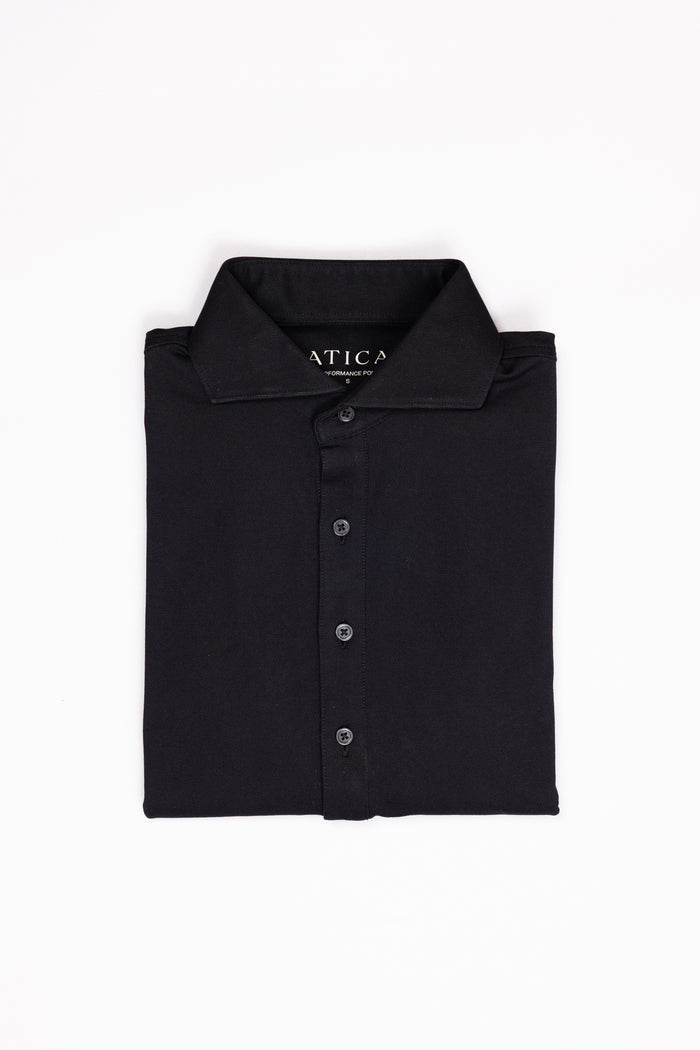 Dress Collar Performance Polo - Black - Atica Man
