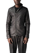 Eco vegan leather zip sweatshirt, Black