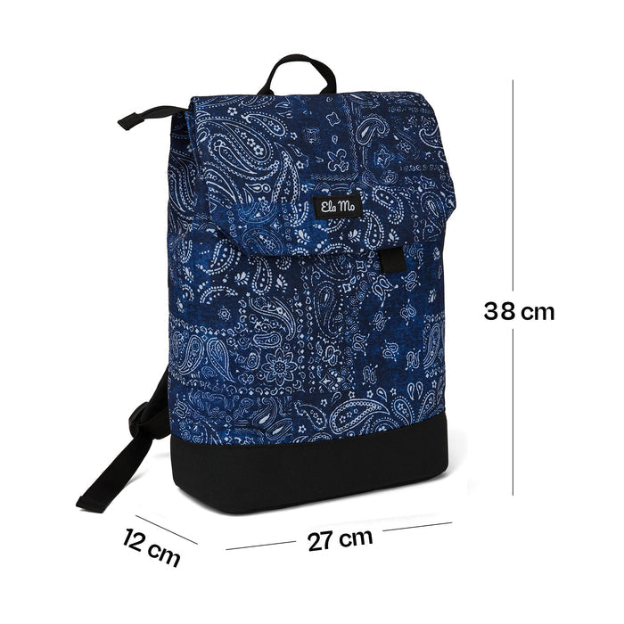 Ela Mo™ Daypack Rucksack | Denim Paisley