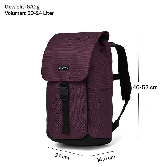 Ela Mo™ Everywhere Rucksack | Plum Reflective