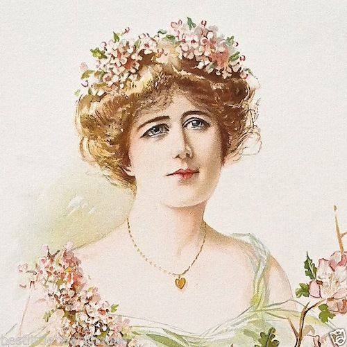 ELLEN TERRY EMINENT ACTRESS Victorian Lithograph Print 1904