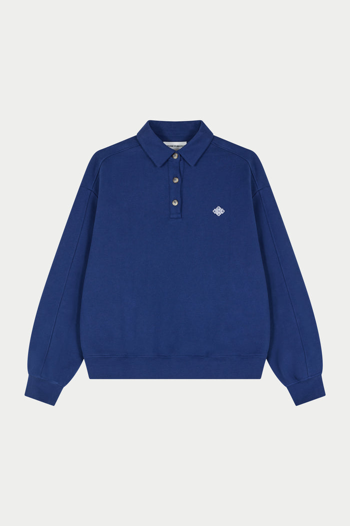 EMBLEM EMBROIDERED RUGBY POLO - DEEP BLUE