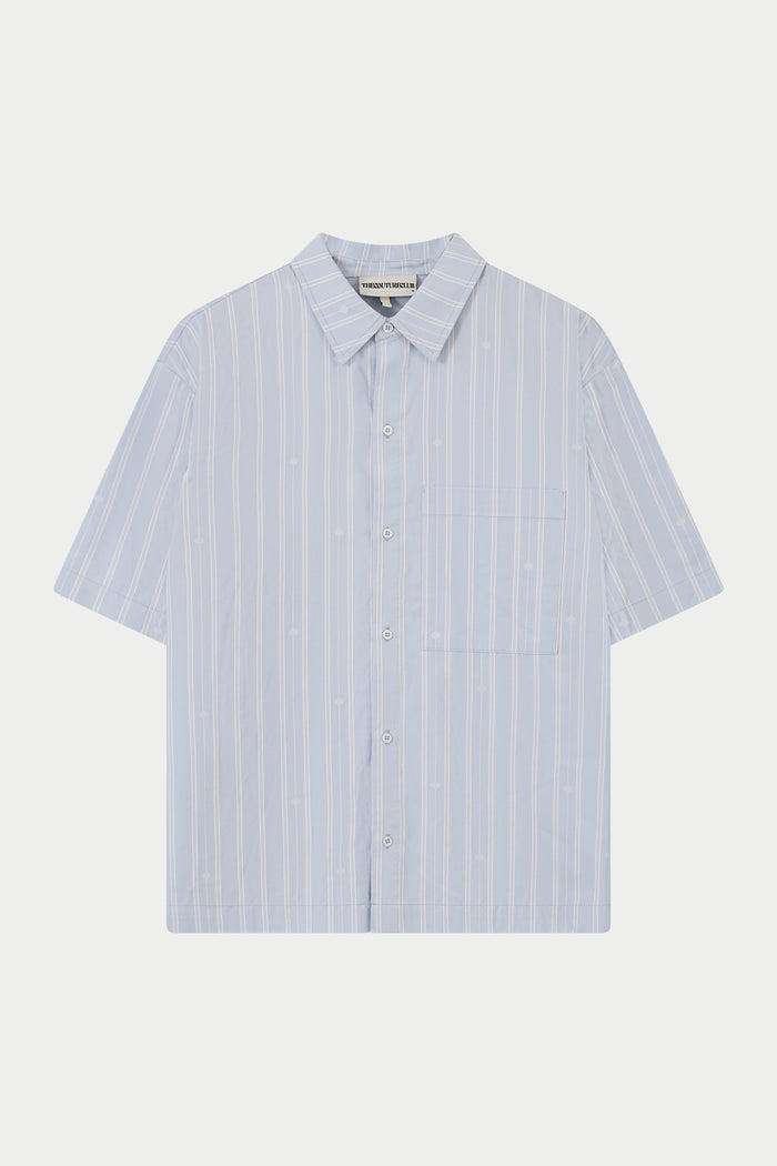 EMBLEM STRIPE SHIRT - BLUE