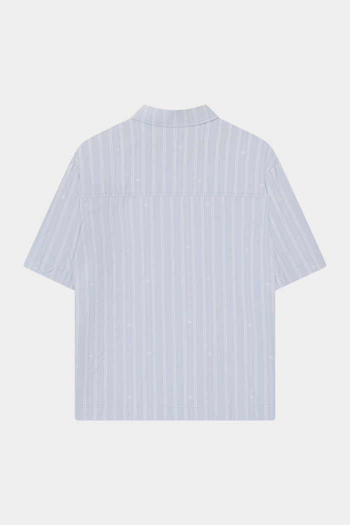 EMBLEM STRIPE SHIRT - BLUE