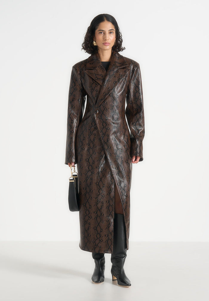 esma-python-asymmetric-coat-with-cinch-belt-brown