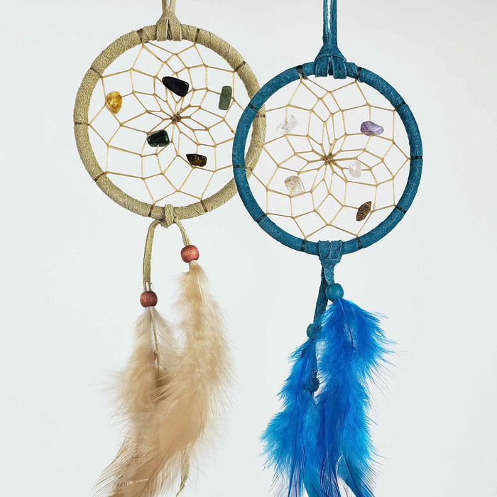 Image of two dream catchers that can be made with the kit