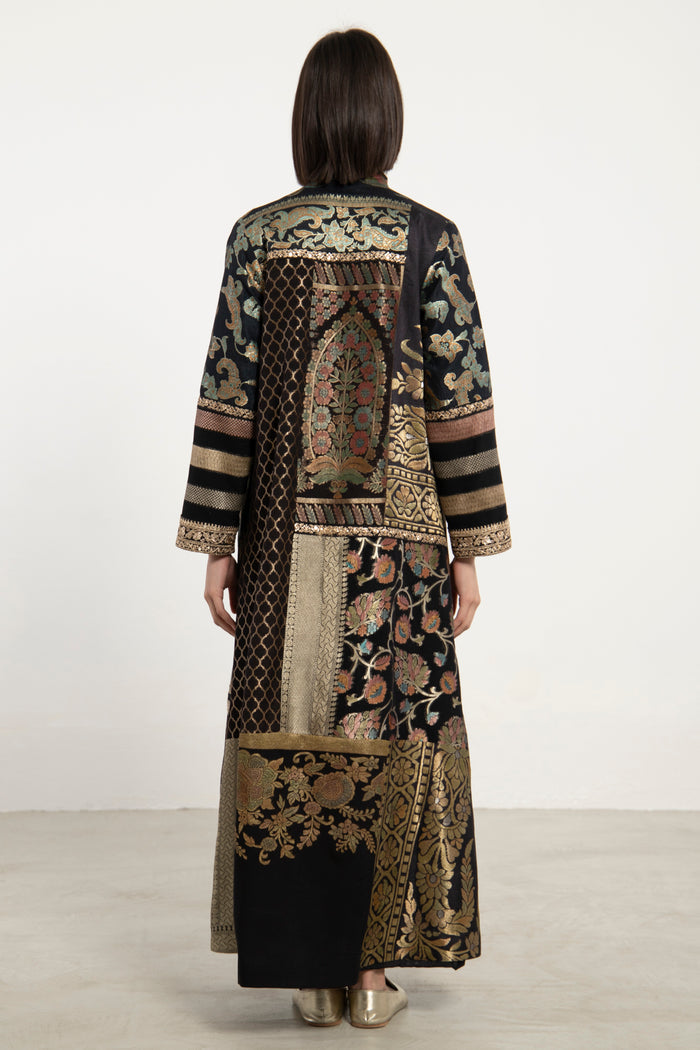 Fayrouz Silk Brocade Hand Painted Dress