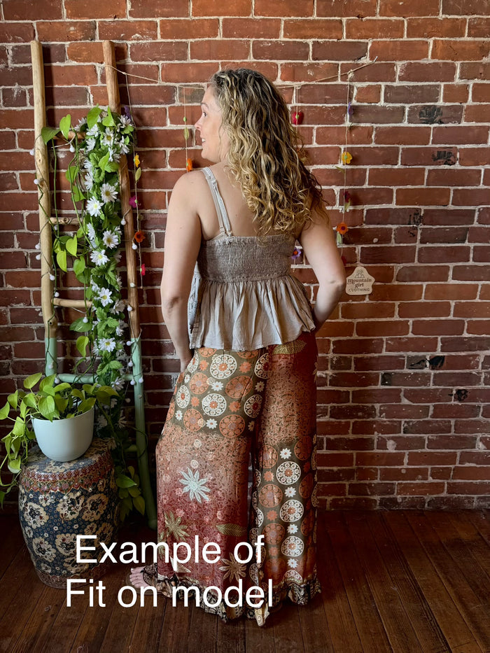 Festival Drift Recycled Sari Pants - Size 14-18 - Fair Trade Made