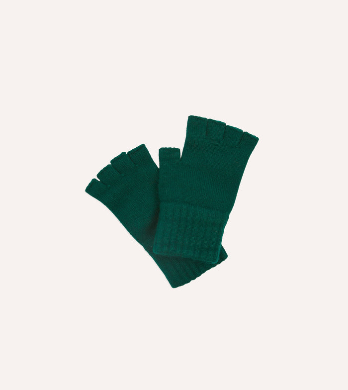Forest Green Geelongora Fingerless Knitted Gloves