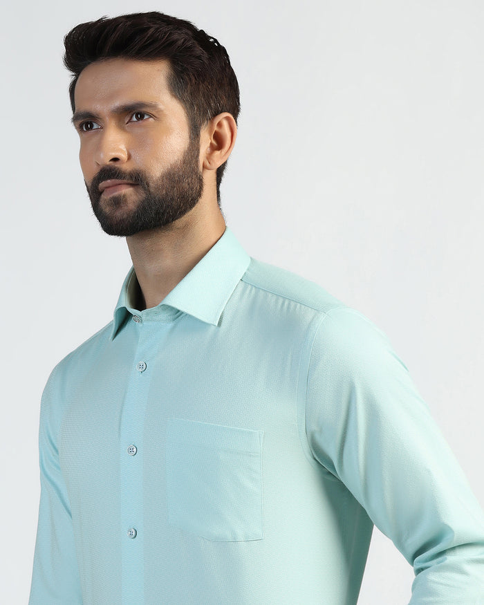 Formal Aqua Textured Shirt - Brick