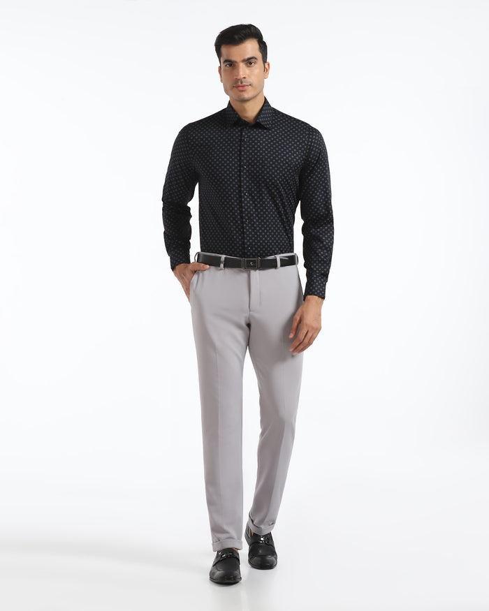 Formal Black Printed Shirt - Title