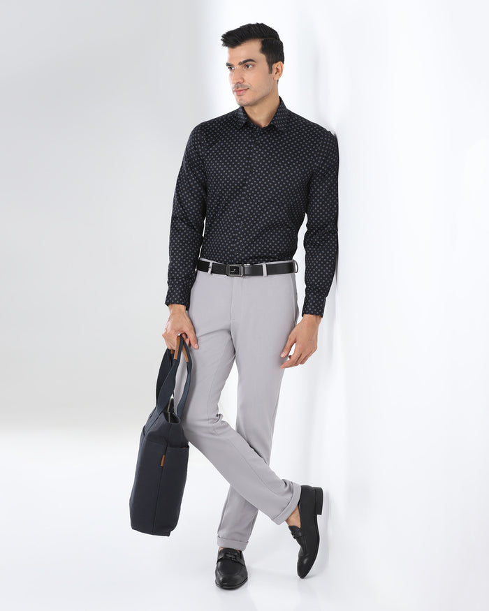 Formal Black Printed Shirt - Title