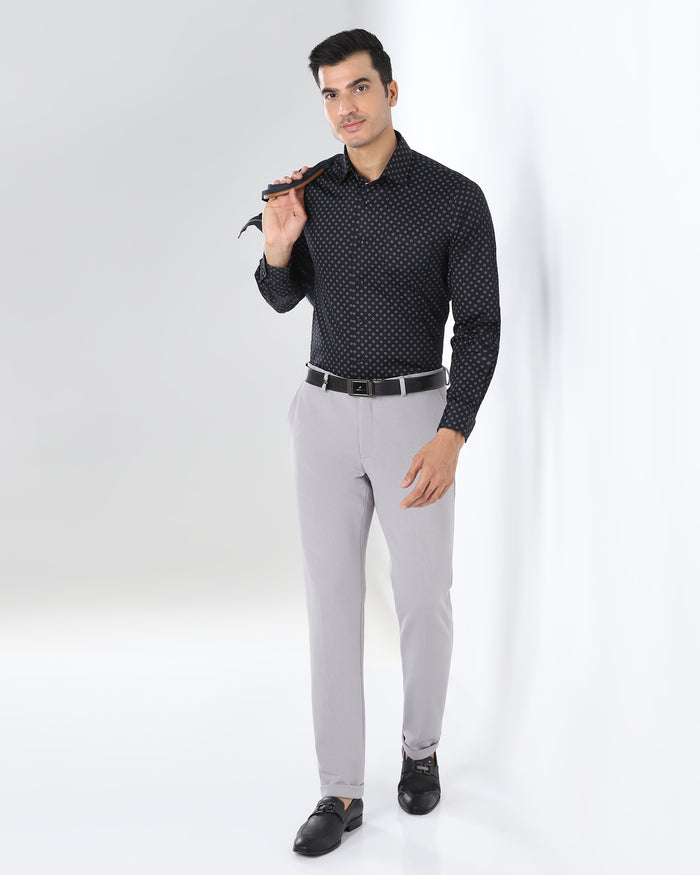 Formal Black Printed Shirt - Title