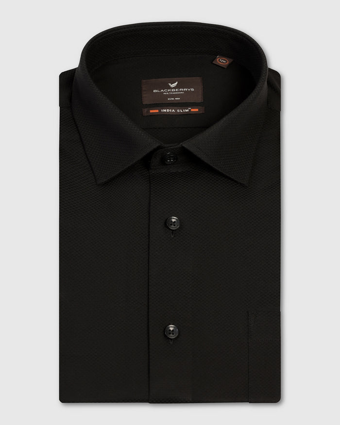 Formal Black Textured Shirt - Noir