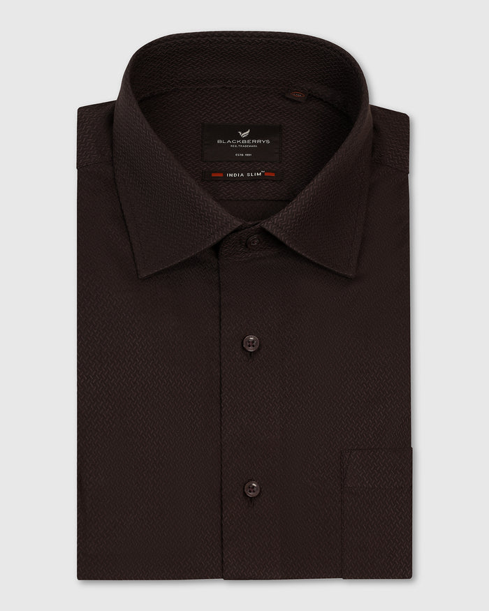 Formal Brown Textured Shirt - Dario