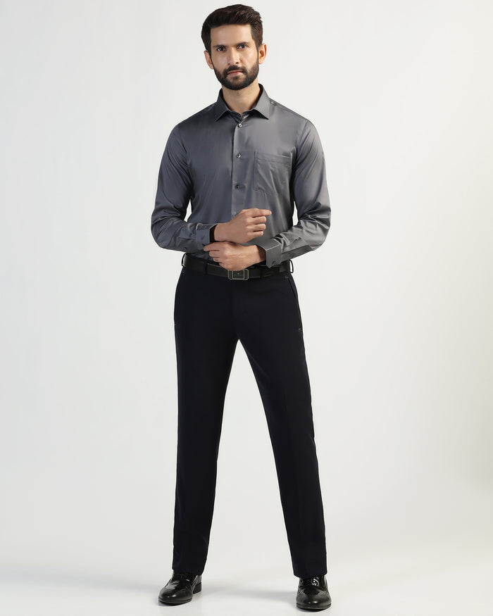 Formal Grey Solid Shirt - Roger
