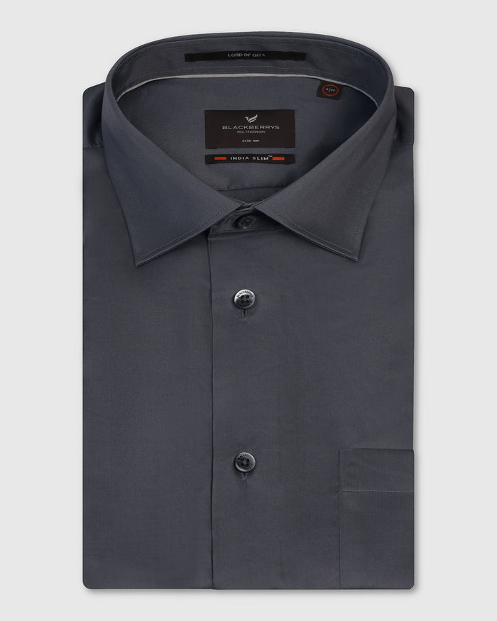 Formal Grey Solid Shirt - Roger