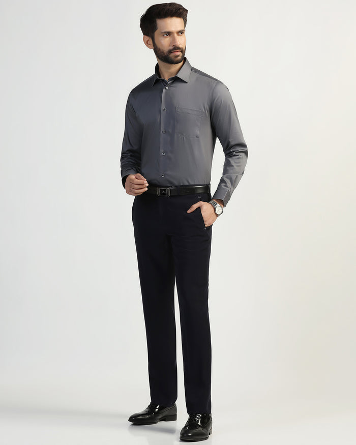 Formal Grey Solid Shirt - Roger