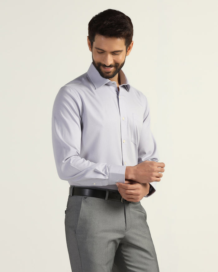 Formal Lavender Textured Shirt - Brick