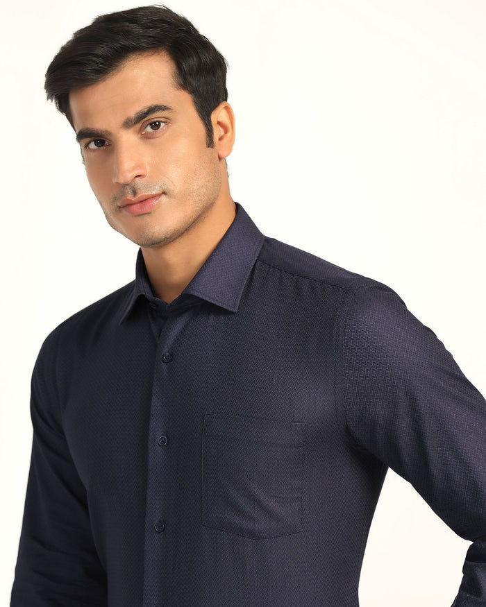 Formal Navy Textured Shirt - Lotto