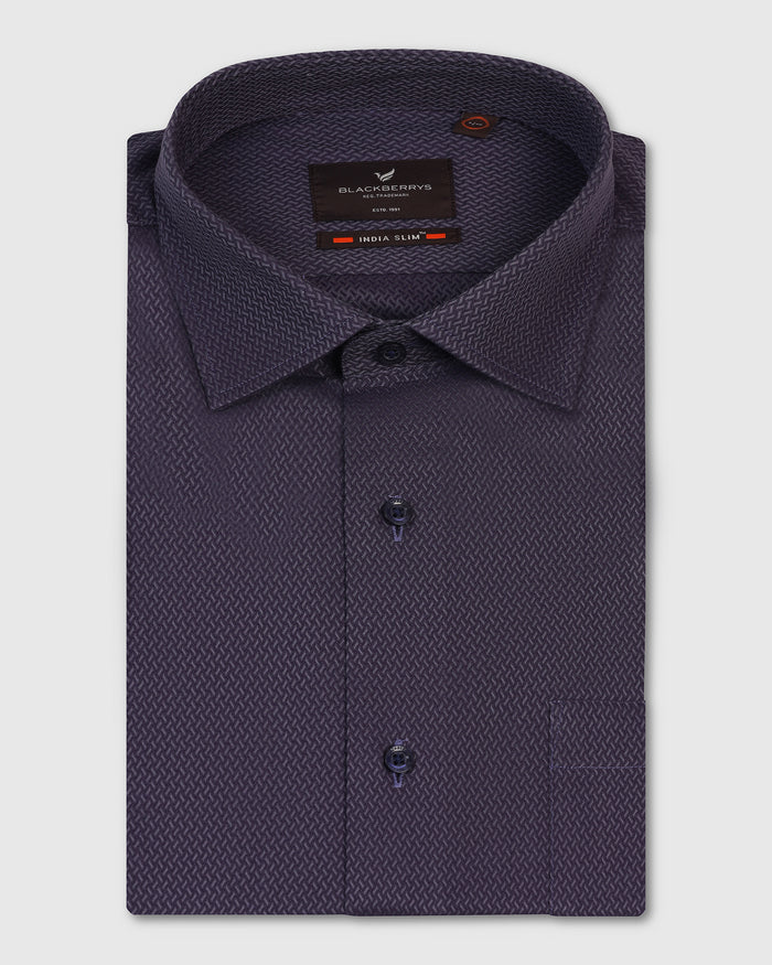 Formal Plum Textured Shirt - Dario