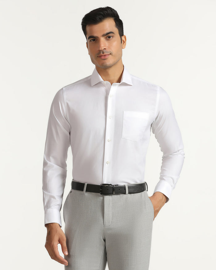 Formal Super White Check Shirt - Spy
