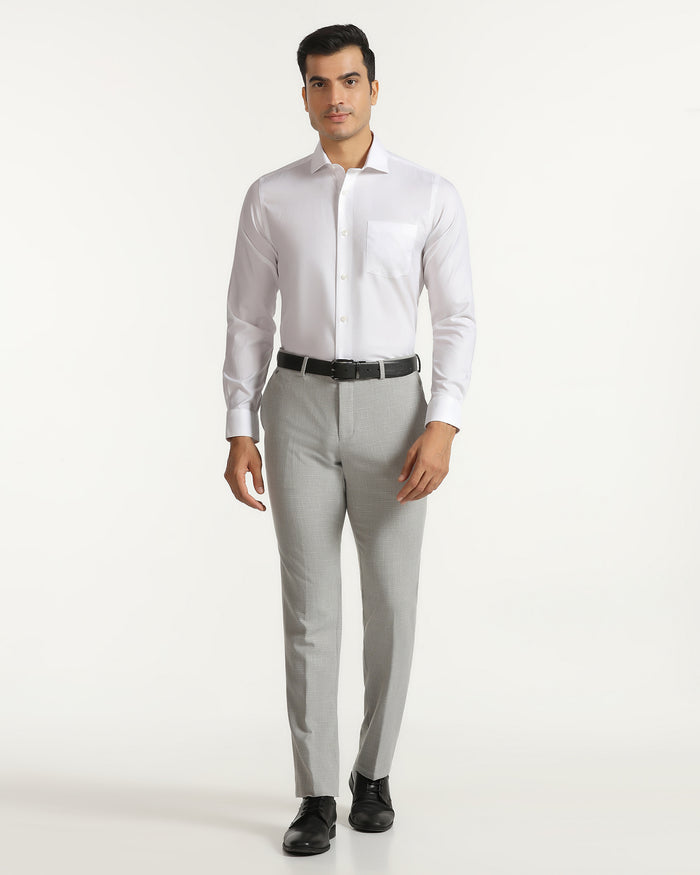 Formal Super White Check Shirt - Spy