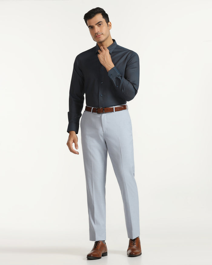 Formal Teal Textured Shirt - Amaze