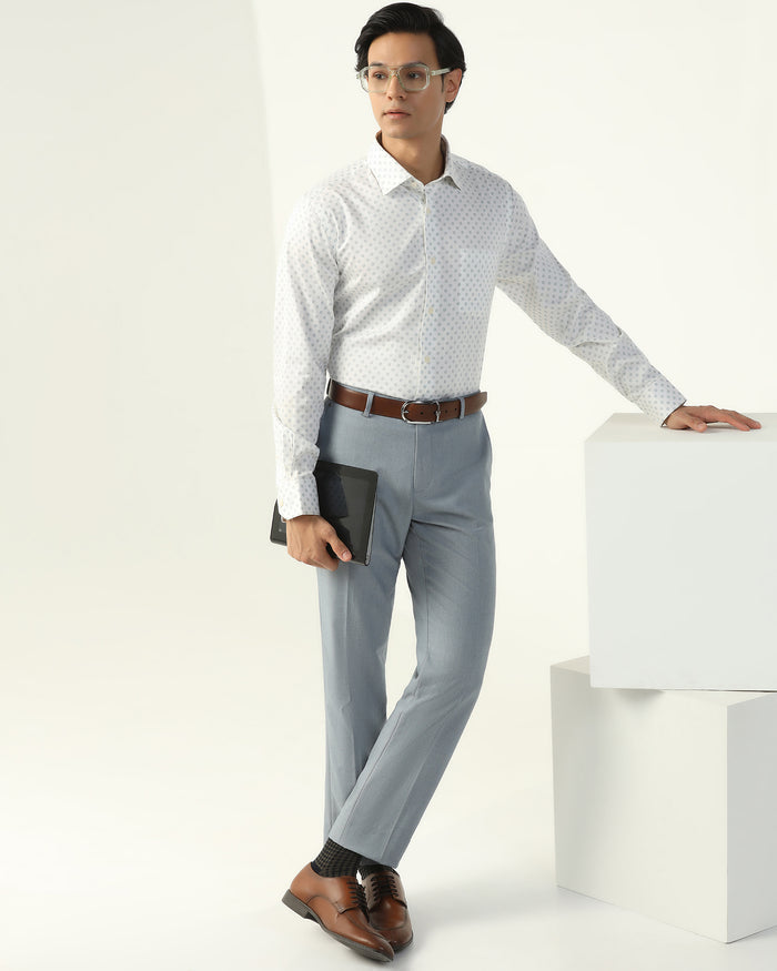 Formal White Printed Shirt - Title