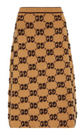 Gucci GG Logo Jacquard Wool Bouclé Midi Skirt