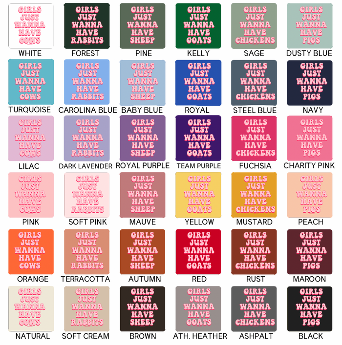 GIRLS JUST WANNA HAVE - CHOOSE YOUR ANIMAL - Bella Canvas T-Shirt