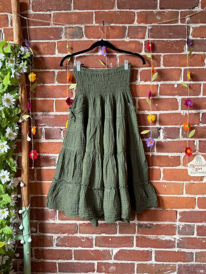 Green Meadow 100% Cotton Gauze Skirt / Mini Dress - Fair Trade Made
