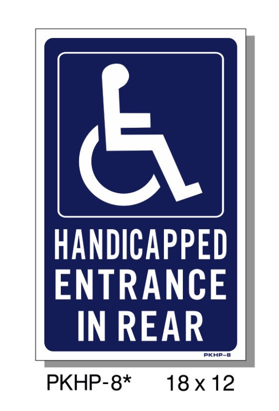 HANDICAP ENTRANCE IN REAR SIGN, PKHP-8