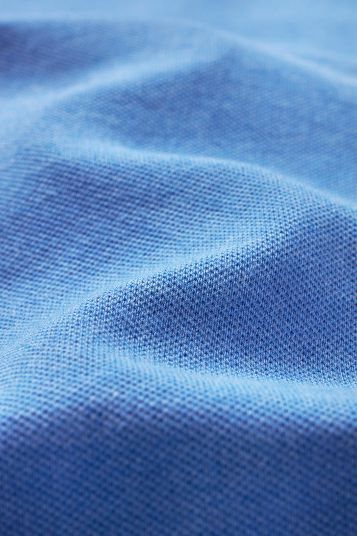 Heather Sky Blue Dress Collar Performance Polo - Atica Man